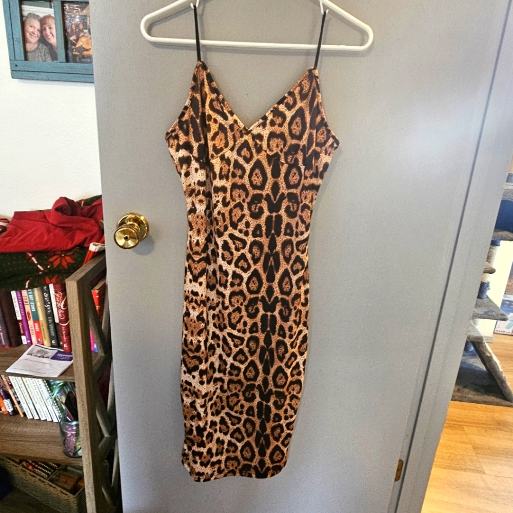 Leopard Print Dress, Size Medium